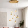 Lampadari Moderni-Ondaluce nina lampadario a sospensione oro 8 luci led 56w 3000k dimmerabile