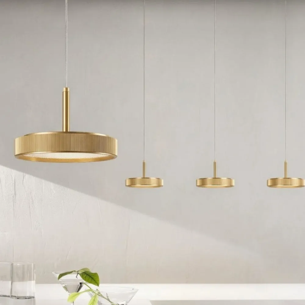 Lampadari Moderni-Ondaluce nina lampadario a sospensione oro 8 luci led 56w 3000k dimmerabile