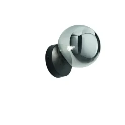 Applique Camera Da Letto-Ondaluce pallina applique camera da letto nera sfera vetro trasparente