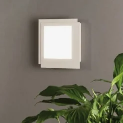 Applique Da Parete-Ondaluce passpartou applique quadrata bianca led 3000k