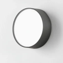 Plafoniere Da Esterno-Ondaluce patio plafoniera rotonda esterno antracite led 4000k ip54
