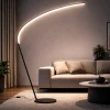 Lampade Da Terra-Ondaluce piantana style nera moderna per soggiorno led 3000k