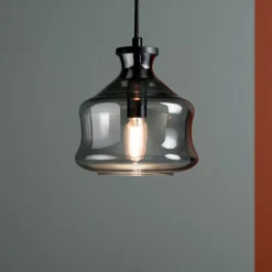 Lampade A Sospensione-Ondaluce pin lampada a sospensione per camera da letto vetro grigio fume trasparente