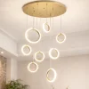 Lampadari Moderni-Ondaluce pinta lampadario a sospensione oro 8 luci led 48w 3000k dimmerabile