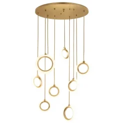 Lampadari Moderni-Ondaluce pinta lampadario a sospensione oro 8 luci led 48w 3000k dimmerabile