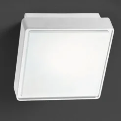 Plafoniere Da Esterno-Ondaluce plafoniera da esterno 30cm quadrata bianca