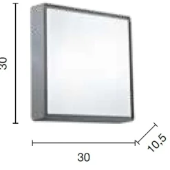 Plafoniere Da Esterno-Ondaluce plafoniera da esterno 30cm quadrata bianca