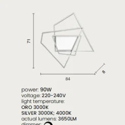 Plafoniere Moderne-Ondaluce plafoniera galaxy gr oro design moderno led 90w 3000k