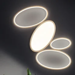 Plafoniere Moderne-Ondaluce plafoniera gr rise oro design moderna led 35w 3000k