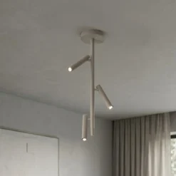 Plafoniere Moderne-Ondaluce plafoniera moderna teddy tortora 3 luci orientabili dimmerabile led 3000k