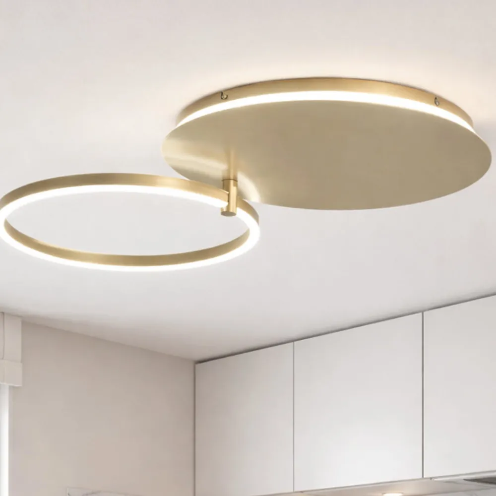 Plafoniere Moderne-Ondaluce plafoniera moderna sabe oro led 48w 3000k dimmerabile orientabile