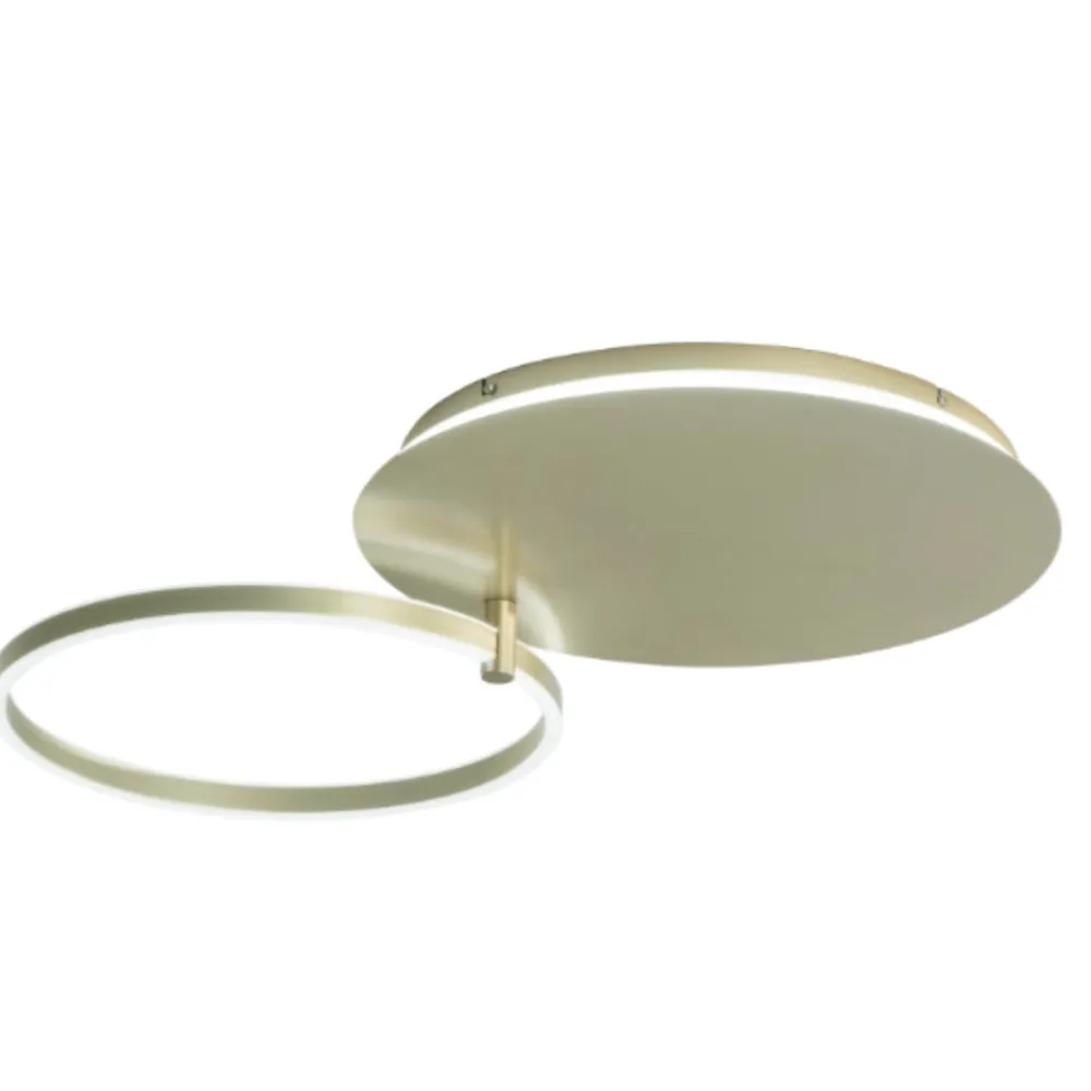 Plafoniere Moderne-Ondaluce plafoniera moderna sabe oro led 48w 3000k dimmerabile orientabile