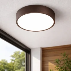 Applique Da Esterno-Ondaluce plafoniera patio corten da esterno rotonda led 10w 4000k ip54