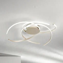 Plafoniere Moderne-Ondaluce plafoniera soffira oro design moderno led 80w dimmerabile 3000k