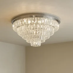 Plafoniere Moderne-Ondaluce pl castle plafoniera camera da letto cristalli pendenti cromo