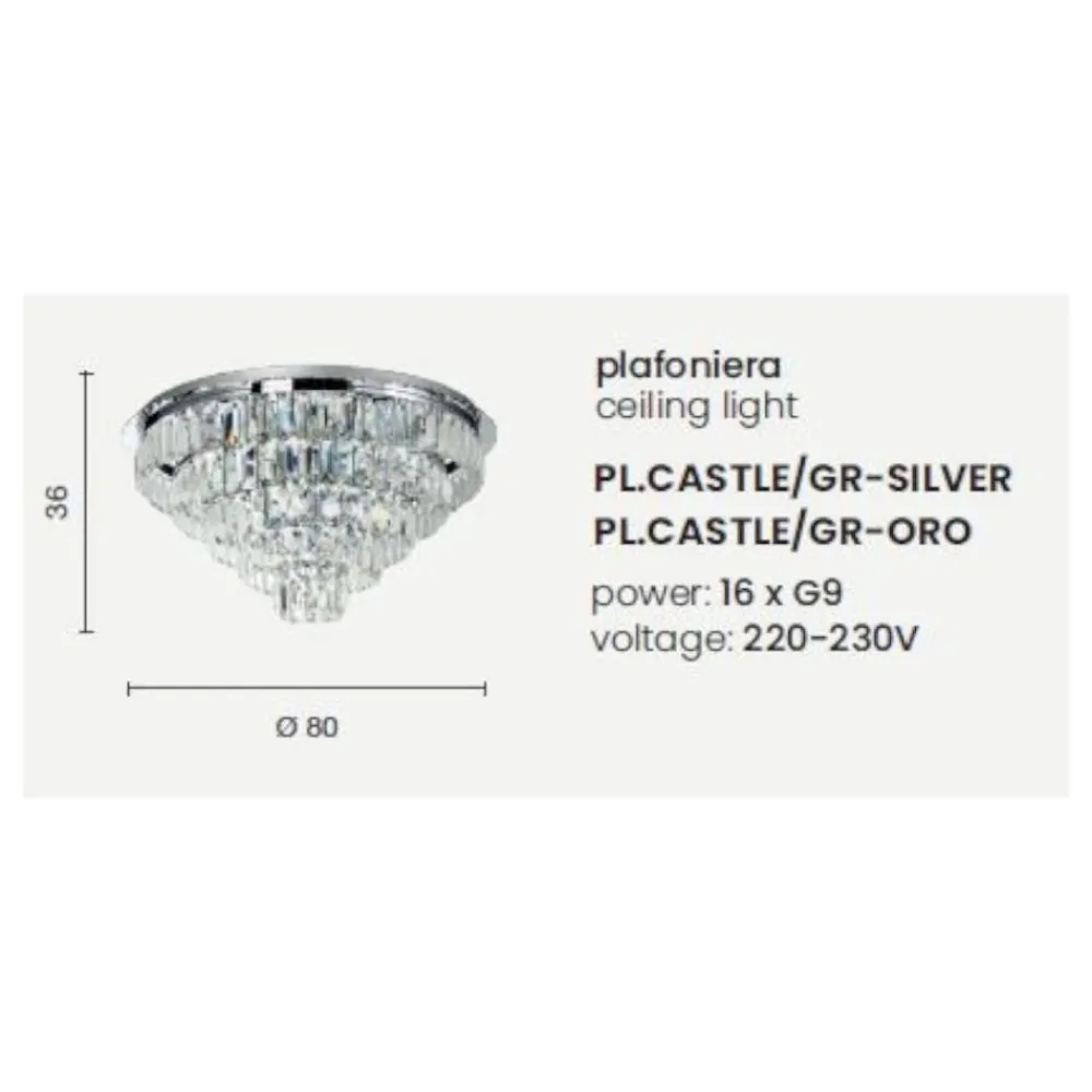 Plafoniere Moderne-Ondaluce pl castle plafoniera camera da letto cristalli pendenti cromo