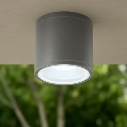 Faretti Da Esterno-Ondaluce pl jubo faretto grigio da soffitto esterno tondo gu10