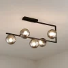 Plafoniere Moderne-Ondaluce pl monile plafoniera moderna nera 5 luci sfere vetro