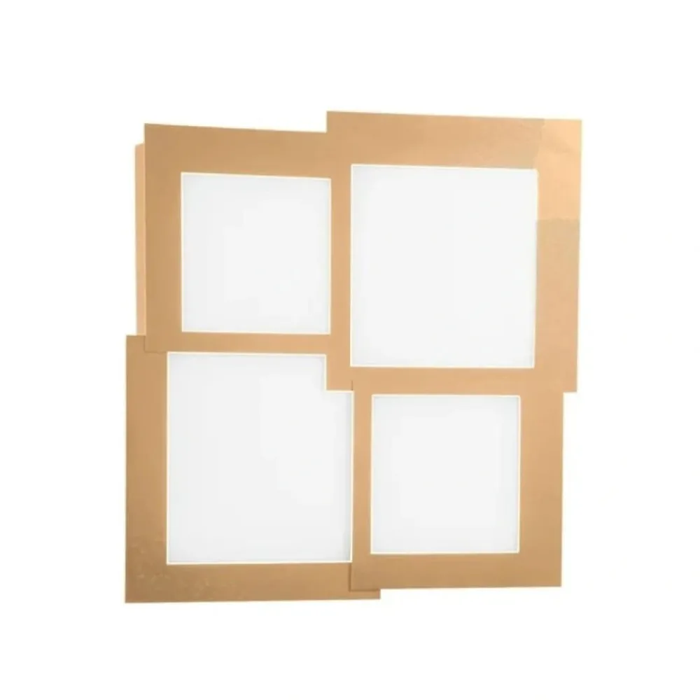 Plafoniere Moderne-Ondaluce pl passpartou plafoniera quadrata led oro