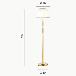 Lampade Da Terra-Ondaluce pt dido piantana classica cromo e paralume tessuto per salotto