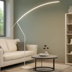 Lampade Da Terra-Ondaluce pt folaga lampada da terra ad arco bianco led 3000k dimmerabile