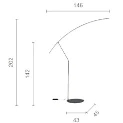 Lampade Da Terra-Ondaluce pt folaga lampada da terra ad arco bianco led 3000k dimmerabile