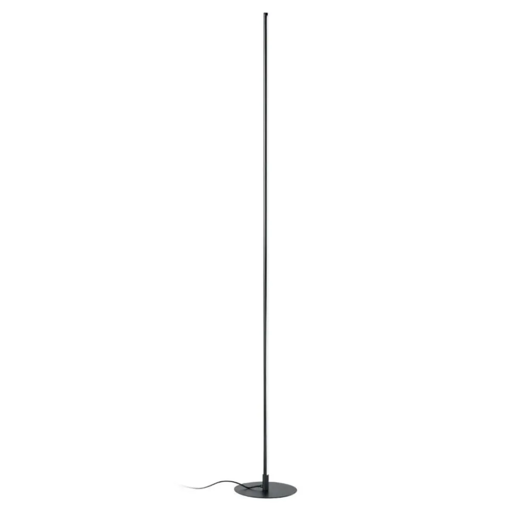Lampade Da Terra-Ondaluce pt genius nero piantana led 3000k sottile moderna
