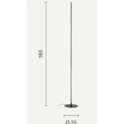 Lampade Da Terra-Ondaluce pt genius nero piantana led 3000k sottile moderna