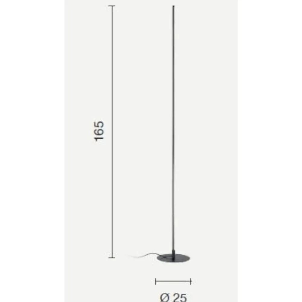 Lampade Da Terra-Ondaluce pt genius nero piantana led 3000k sottile moderna