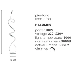 Lampade Da Terra-Ondaluce pt lumen lampada da terra led design moderna dimmerabile