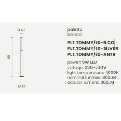 Lampioni Da Giardino-Ondaluce pt tommy lampione da giardino bianco ip54 90cm led 4000k