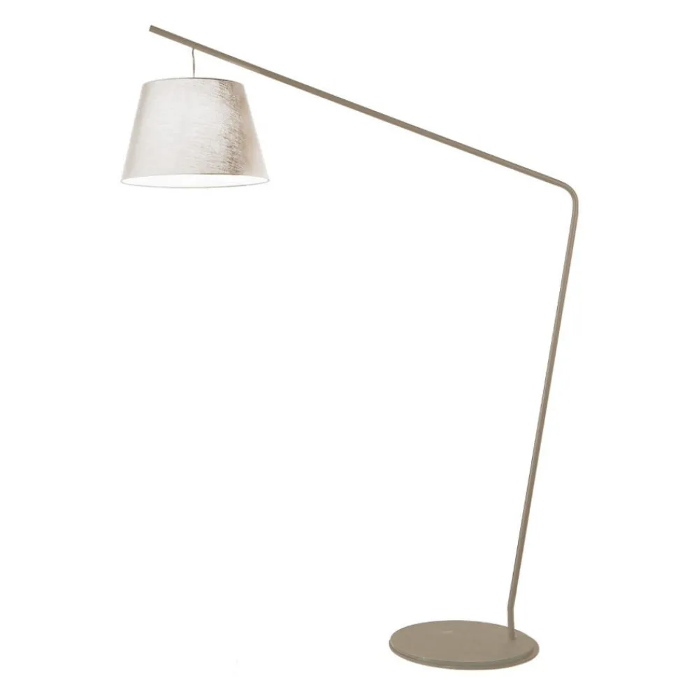 Lampade Da Terra-Ondaluce pt velvet lampada ad arco moderna oro e paralume bianco