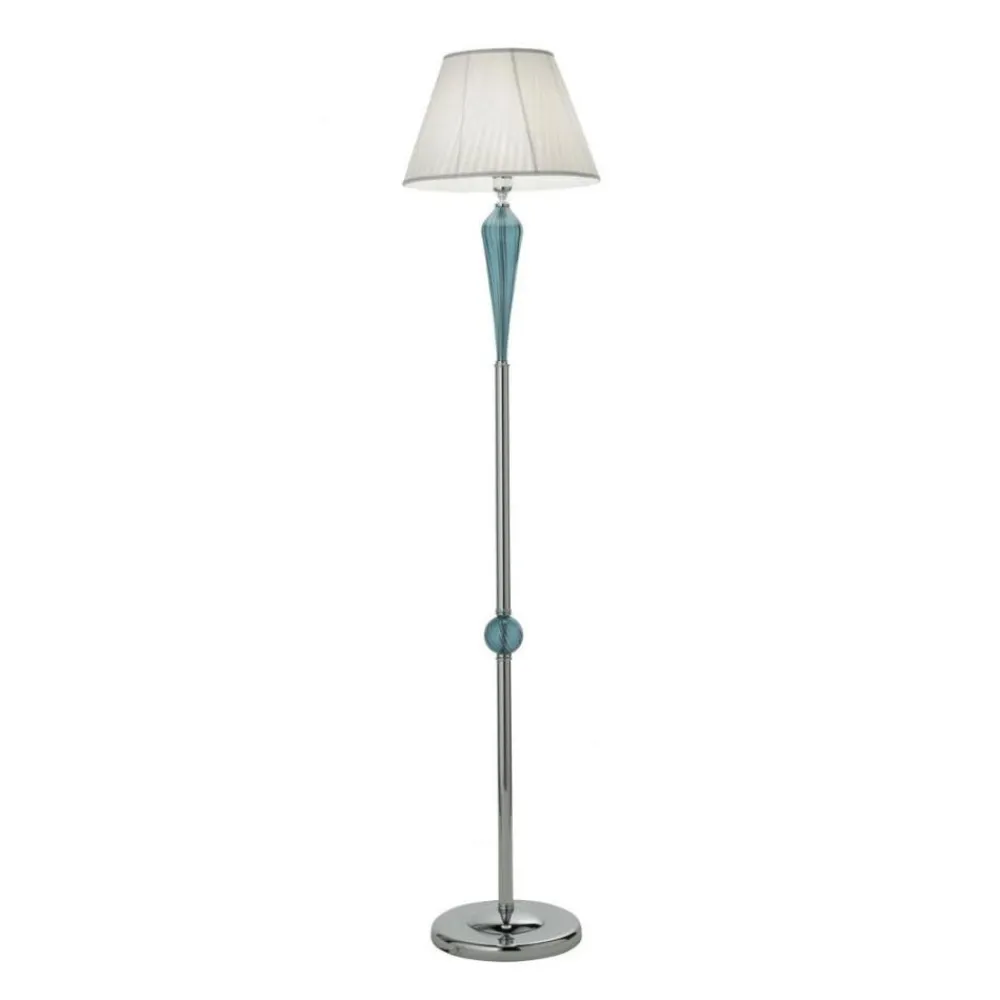 Lampade Da Terra-Ondaluce pt villa lampada da terra classica vetro ottanio paralume bianco