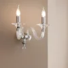 Applique Da Parete-Ondaluce ravel applique classica vetro trasparente dettagli cromo 2 luci