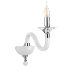 Applique Camera Da Letto-Ondaluce ravel applique classica vetro bianco una luce e14