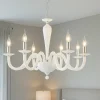 Lampadario Camera Da Letto-Ondaluce ravel lampadario per camera da letto classica vetro bianco 8 bracci