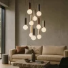 Lampadari Moderni-Ondaluce rock lampadario moderno a cascata cemento colorato 10 luci per soggiorno