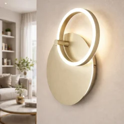 Applique Da Parete-Ondaluce sabe applique da parete moderna oro led 28w 3000k dimmerabile