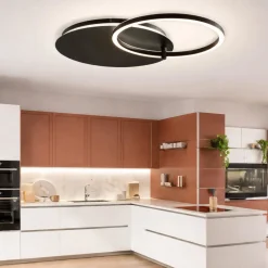 Plafoniere Moderne-Ondaluce sabe plafoniera led da cucina cerchio orientabile led 3000k dimmerabile