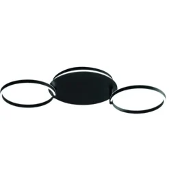 Plafoniere Moderne-Ondaluce sabe plafoniera nera moderna due cerchi led orientabili 3000k dimmerabile