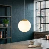 Lampade A Sospensione-Ondaluce santos lampada moderna a sospensione 9w 3000k oro sfera vetro bianco