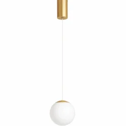 Lampade A Sospensione-Ondaluce santos lampada moderna a sospensione 9w 3000k oro sfera vetro bianco