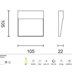 Segnapasso Led-Ondaluce segnapasso led free square per esterno bianco led 3w 3000k