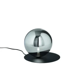 Abat Jour-Ondaluce snail abat-jour lampada da comodno nera sfera in vetro fume