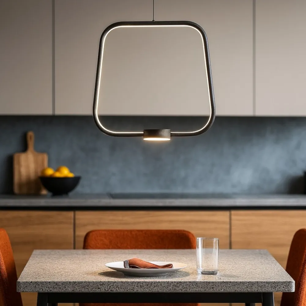Lampadari Cucina-Ondaluce so alfa gr nero lampadario led per tavolo cucina