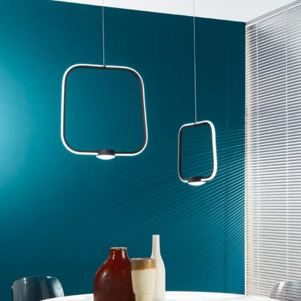 Lampadari Cucina-Ondaluce so alfa gr nero lampadario led per tavolo cucina