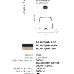 Lampadari Cucina-Ondaluce so alfa gr nero lampadario led per tavolo cucina