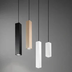 Lampade A Sospensione-Ondaluce so aloa lampada a sospensione nero quadrato per bancone