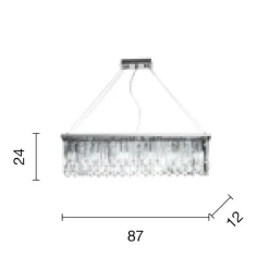 Lampadari Moderni-Ondaluce so batita lampadario di cristallo 87cm losanghe