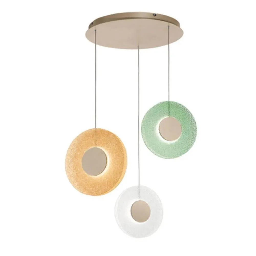 Lampadari Moderni-Ondaluce so candy 3 lampadario vetri colorati led moderno